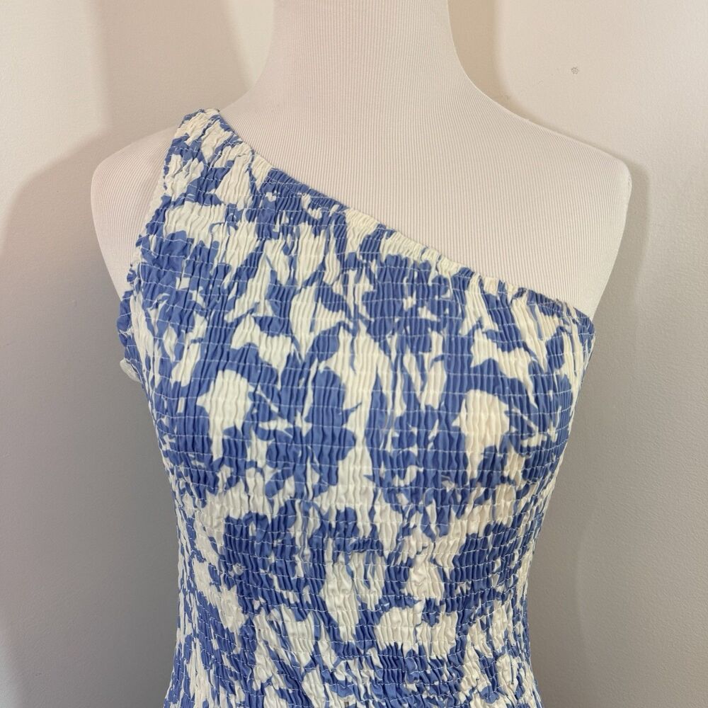 Sndys Renee Midi Dress Blueprint M Nwt Recycled Paper Resortwear Vacation Summer — image 8 of 8